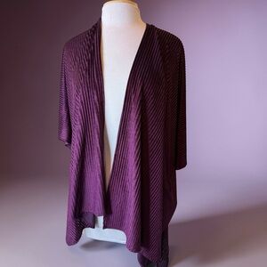 Pretty Striped Velvet Purple Short Kimono Lane Bryant